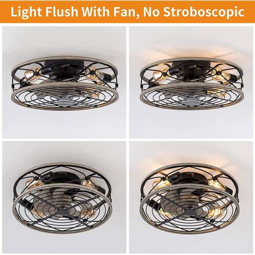 跨工业风扇灯美式装复古吊扇酒店工程712灯饰LED风扇灯遥境控吸顶