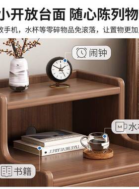 实木室色床头家柜用小型卧收纳窄柜迷你纳置物架多收用储89982物