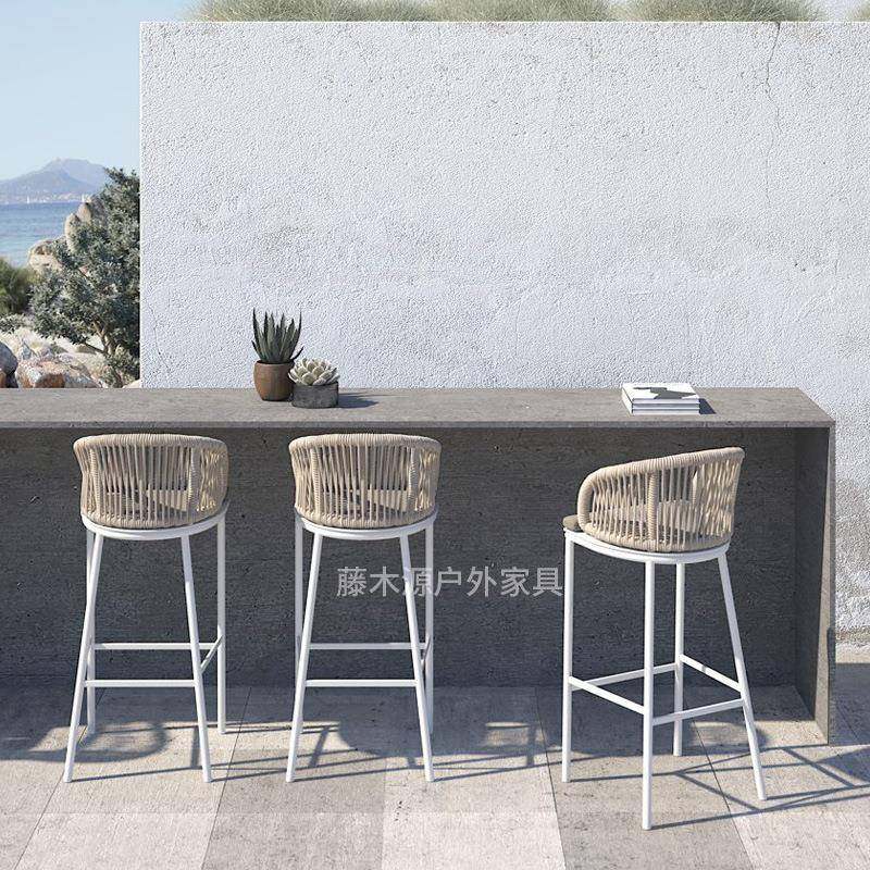 户外绳编吧吧椅椅创意阳台椅酒外吧餐厅凳露天高脚藤吧台室酒店靠,商业/办公家具,商用藤编家具,淘宝优惠券,粉丝福利购,淘宝优惠卷