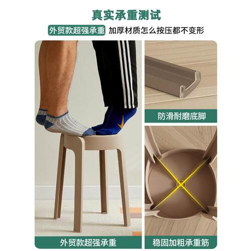 塑料凳用加厚家商用特板现代简约可新573堆叠放摞叠久坐舒厚服椅