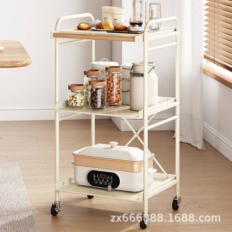 小推车置物架家用客厅多功能摆放架餐厅饭桌旁备菜架厨房调料收纳