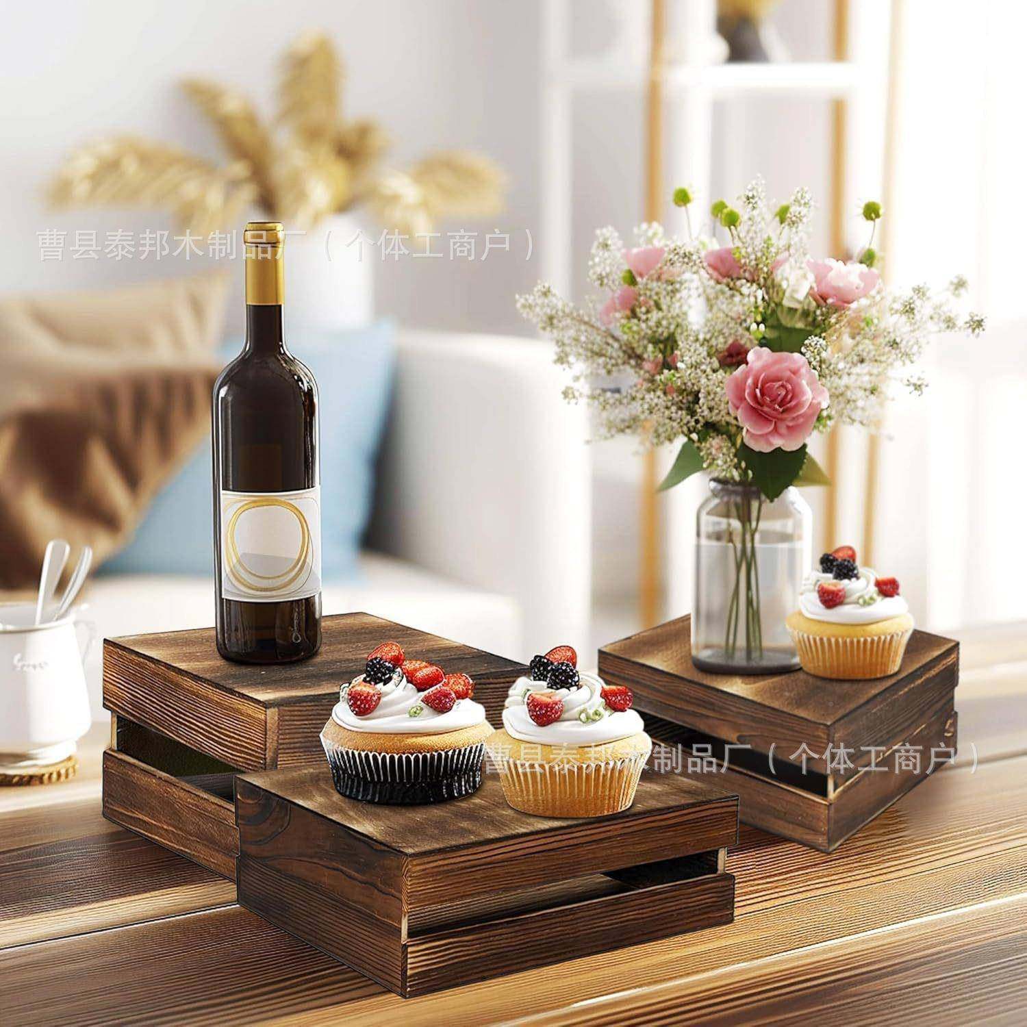 三层甜架品木台蛋糕派对质聚会实木甜品台展示架农舍婚礼蛋a636糕,收纳整理,书桌收纳置物架,淘宝优惠券,粉丝福利购,淘宝优惠卷