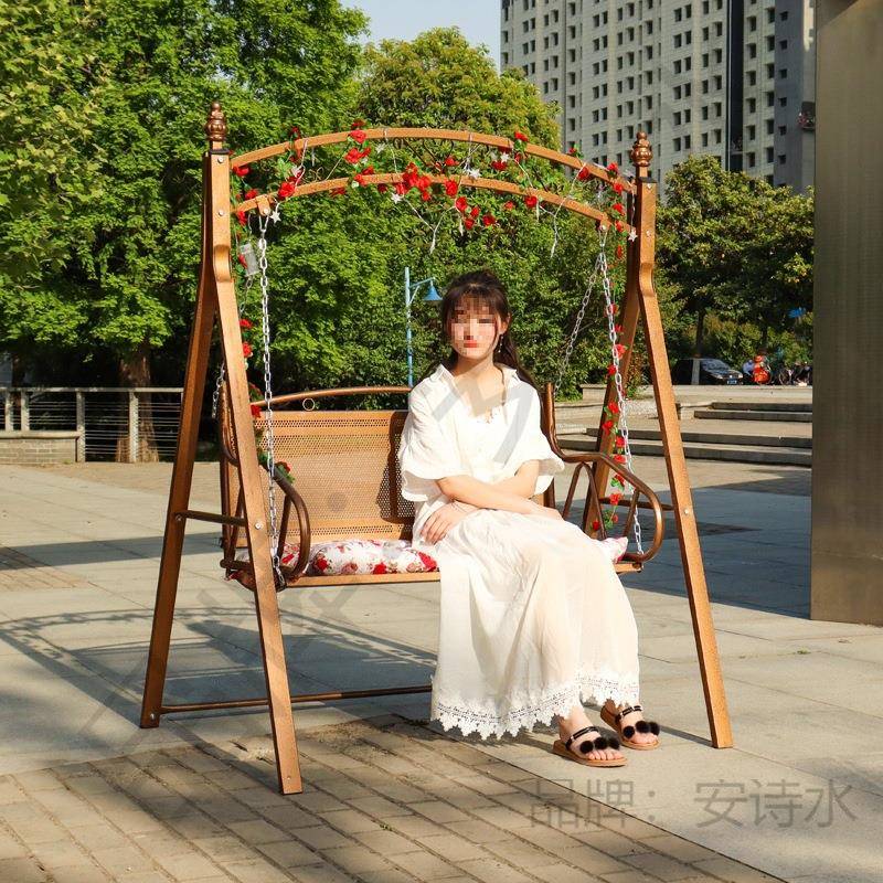 庭院椅双人秋千家用铁艺摇椅台休闲欧式摇篮椅室内儿童阳678秋荡