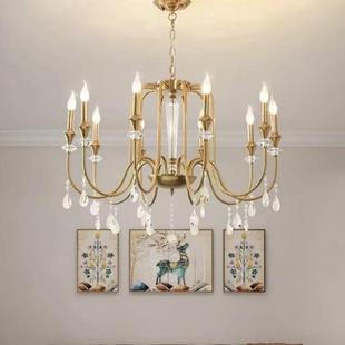 漫法式 655西洋客厅蜡烛吊灯 复古水晶吊灯浪轻奢风卧灯奶油美室式