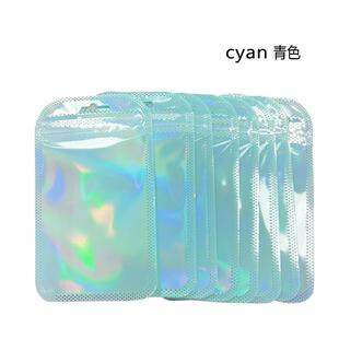 渐变镭射RNM包装袋塑口通用糖果色料袋饰品包装唧锁吧开窗彩色自