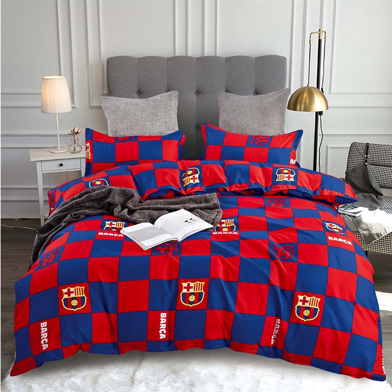 巴萨罗那球队床上用o品四件套尤文图斯床单被套学生宿舍单人三件
