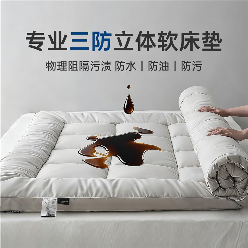 防水床垫家用卧室三防保暖床褥家庭用H单双人床软垫子垫榻榻米床