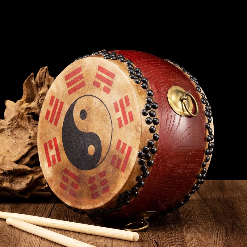 正宗黄牛皮椿木鼓道士鼓s寺院法器白茬鼓民族鼓大鼓高音节奏鼓堂