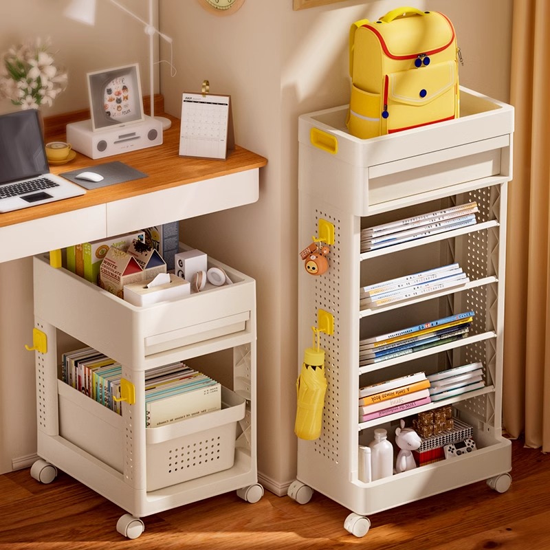 书包置物架可移动多层放桌边收纳书本桌下神器P桌面侧边书架小推