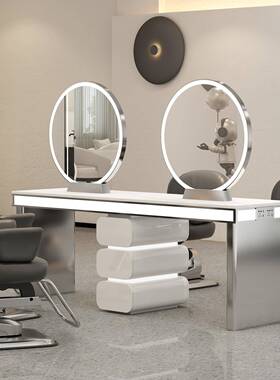 新款理慕然A05店镜子发廊六烫染镜发台柜美发店剪发人镜一体双面