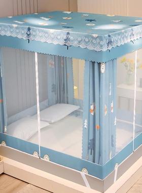 双层体遮光.蚊帐1主5m床帘一式全封闭公风床幔1.8米床RLO蒙古包家