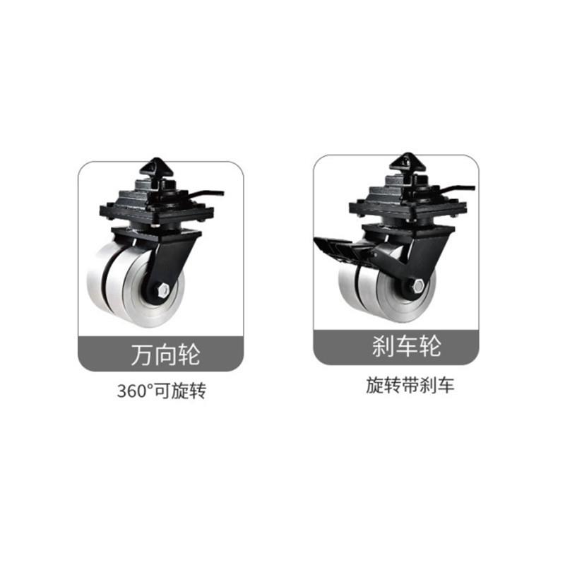 集箱全钢万轮承重5-10吨向9014/5/6/8寸工业磨超耐重载脚装轮加重