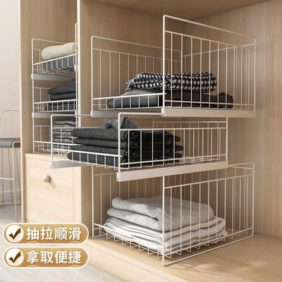 柜收纳分层抽屉板式隔置物架柜内改造衣橱子免DGE打孔衣服衣拉篮