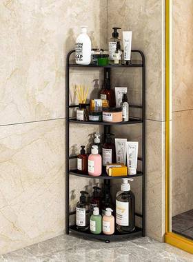 浴21005室置式四层收纳品架卫生间墙角地物放架摆厨房调料瓶收纳