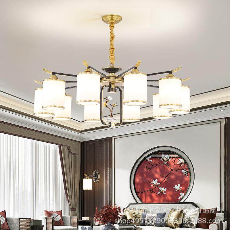 复风楼大吊灯别墅中楼637客厅灯全式铜中国loft酒店大堂挑高楼梯,家装灯饰光源,智能吊灯,淘宝优惠券,粉丝福利购,淘宝优惠卷