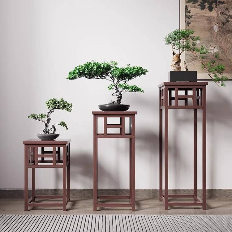 X新中式H方形落地花台多功能阳台多肉植物托架复古长方形一体花架