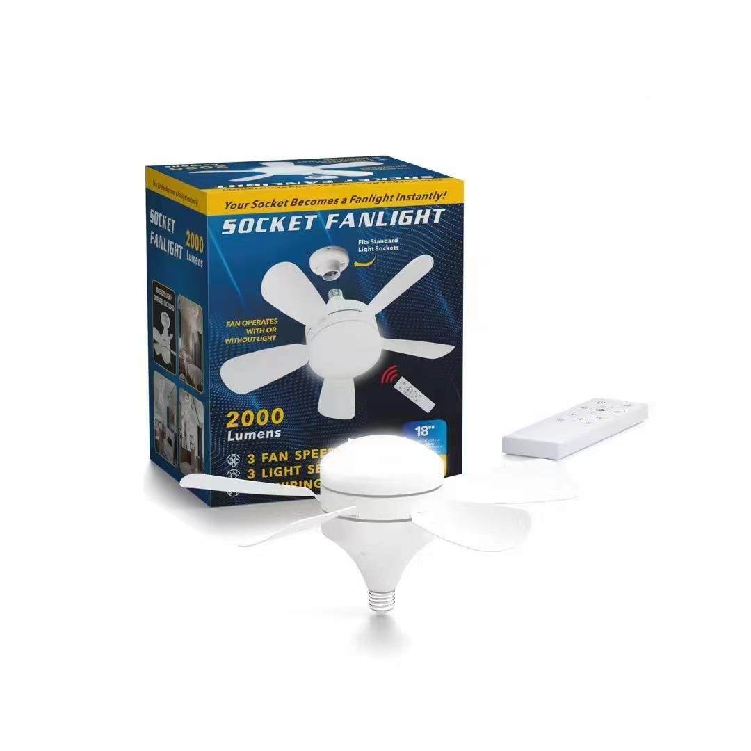 E61127螺口体拔式风扇灯三色插变光灯风扇一智能无泡极调光五叶风,家装灯饰光源,风扇灯,淘宝优惠券,粉丝福利购,淘宝优惠卷