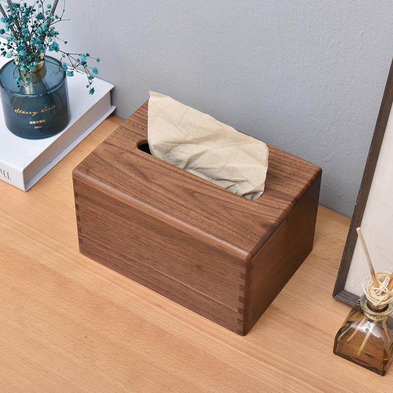 胡桃木创黑意家用客约厅茶几摆件抽收纳无品牌/纸盒新中式简实木