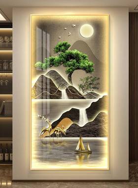 流简水生MY-07310led带灯入财户玄关装饰画约现挂画壁画走廊过道