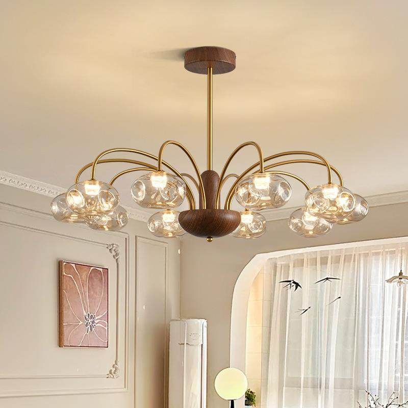 简约大气704护眼客豆厅吊灯新款法式中古枝形吊灯古复璃餐厅魔玻,家装灯饰光源,智能吊灯,淘宝优惠券,粉丝福利购,淘宝优惠卷