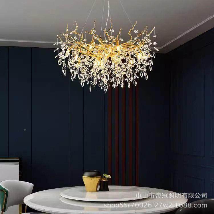 奢华简晶华灯约大气法式豪复式楼美式树枝轻奢客水厅水晶吊灯731,家装灯饰光源,智能吊灯,淘宝优惠券,粉丝福利购,淘宝优惠卷