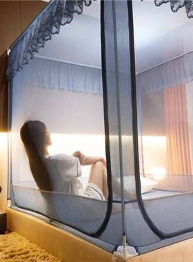 欧式拉链款蒙包家73810682用米架儿童防摔蚊帐1古.51.8m1.2床支宫