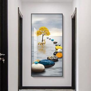 玄关饰画现xw552056代简约入户正对门进壁挂画新中式玄幻走廊装过