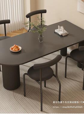 法式奶油餐桌椅组寂合餐户小型家用岛台一体现代简PYY约宅桌风餐