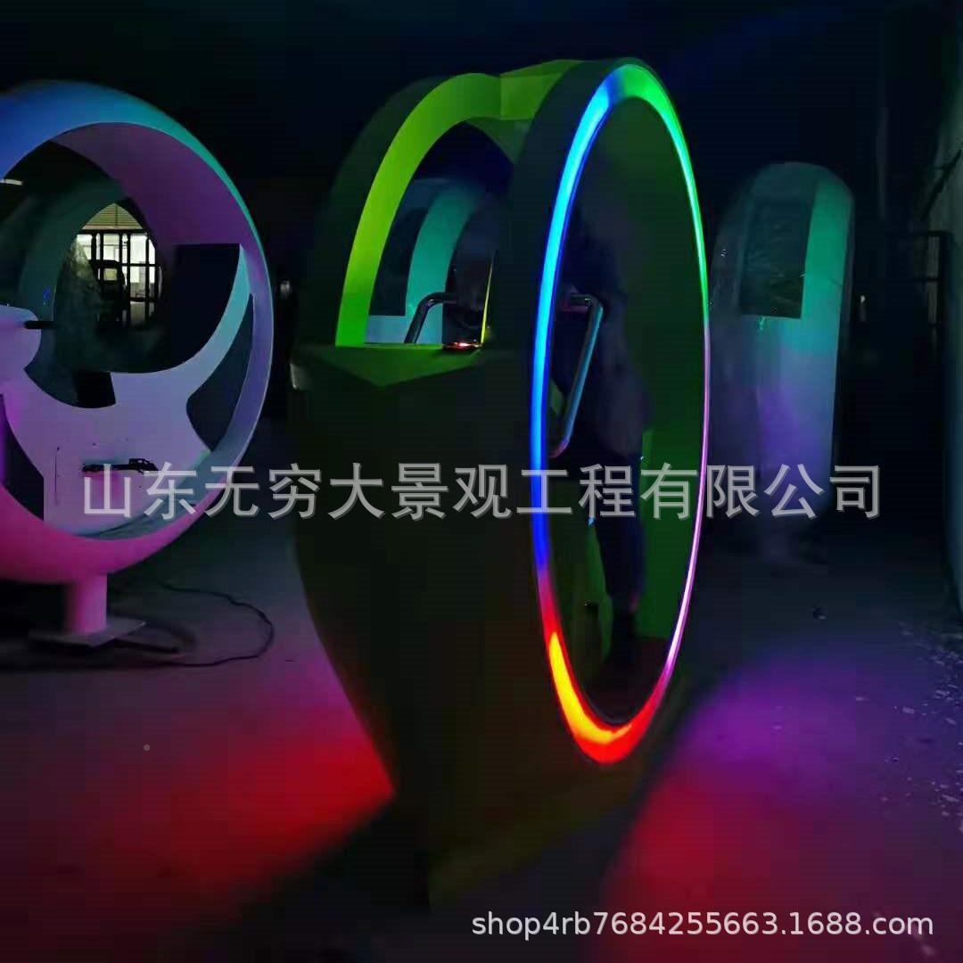 互脚踏马喷水动感喷泉车户外无动力传感xcj0707脚动踏发电跑灯发