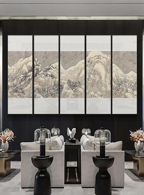 新中式大LNS厅墙面装饰画店大画堂样板间装挂软画客酒厅高档山水
