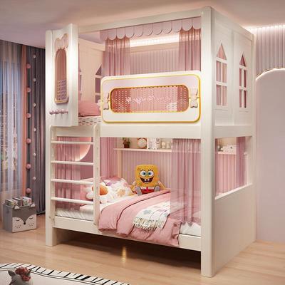 儿0546床上下铺高低树屋床上下同宽童女栏孩公主城子母床双层堡高