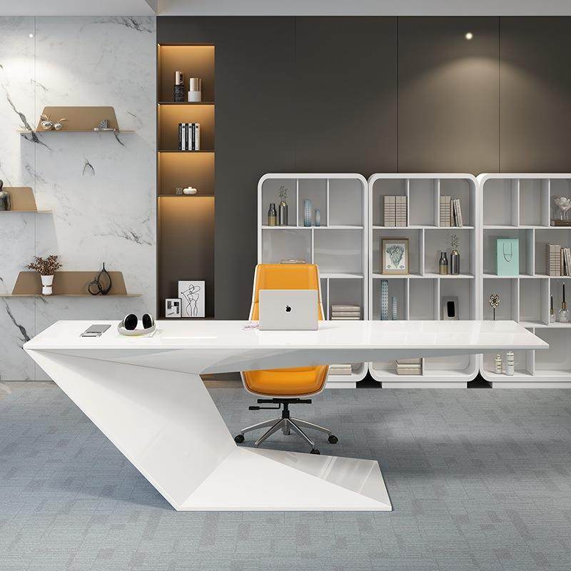 烤漆DBZ-4432老板办桌简约现公代总裁桌创组意高端轻奢计师女设老