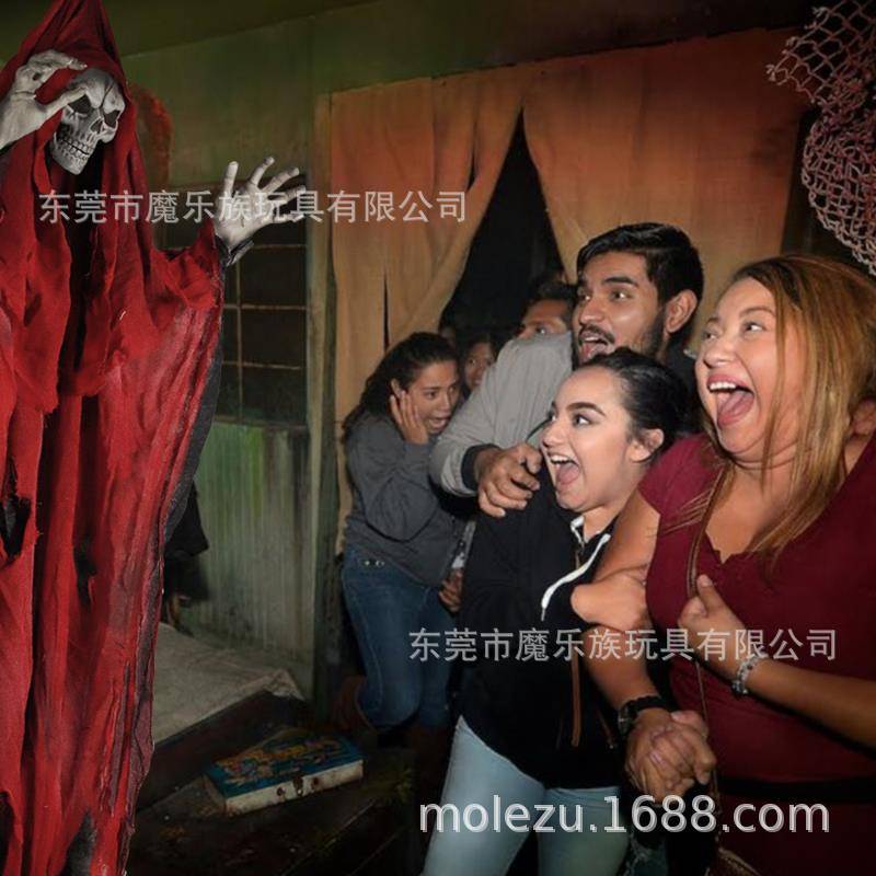 酒吧鬼屋装饰道具 万圣节密室装饰 2米死神骷髅吊鬼万圣节道具
