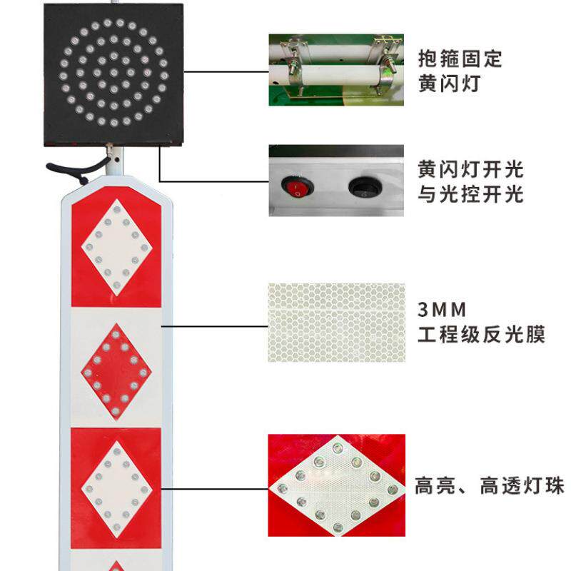 l口ed行人优先黄闪灯学校路口频警示闪274灯让行人太礼阳能道标