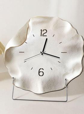 感桌面钟摆件客式厅玄关座钟创意摆时台新款简约代现OHX静音钟表