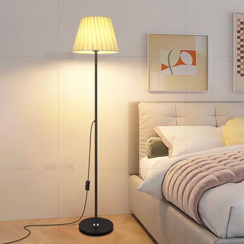 客厅落装地灯沙发旁边现简约饰摆件代卧室立床头式台POZ灯遥控氛