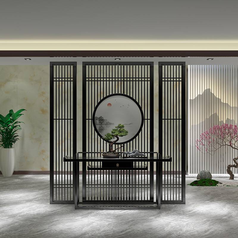 新中式花格镂空隔断屏风 办公室餐厅客厅酒店入户玄关隔断墙 屏风