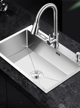 加厚304不单锈钢水LZY槽槽洗碗池厨房手拉丝工用家水池洗菜洗碗