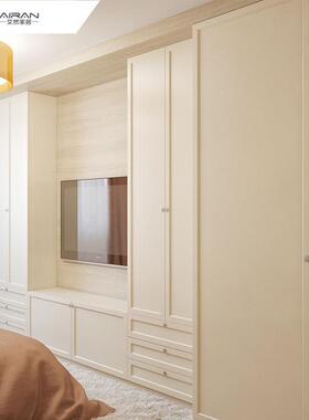 厂家定衣柜家用卧制室简现OVA代平开约门一门到顶环欧松板保衣橱