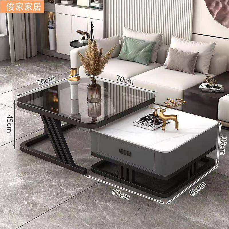 奢茶几厅意式客家用玻岩板网红桌子现代简约茶几璃小户型方轻形网红款,影音电器,DIY配件,淘宝优惠券,粉丝福利购,淘宝优惠卷