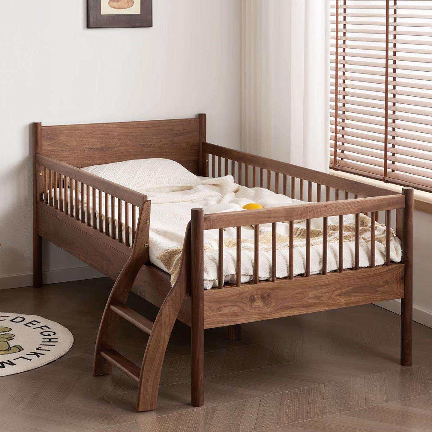 北美黑胡桃木儿童床带护栏单人床北欧实木樱桃木儿童房家具梯子床,鲜花速递/花卉仿真/绿植园艺,割草机/草坪机,淘宝优惠券,粉丝福利购,淘宝优惠卷