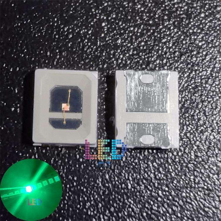 2835草绿色0.1-0.2瓦金线12mil超高亮500nm交通翠绿光LED发光灯珠