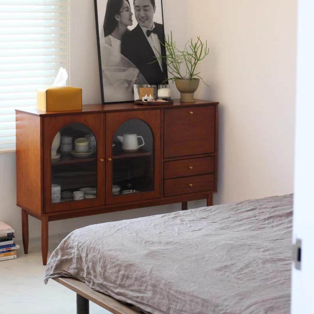 北欧实木餐边柜复古樱桃木储物柜玄关柜客厅收纳边柜法式简约厨柜,鲜花速递/花卉仿真/绿植园艺,割草机/草坪机,淘宝优惠券,粉丝福利购,淘宝优惠卷