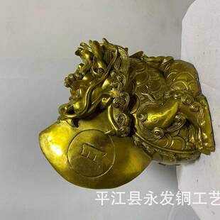 IOC厂装家直销黄铜睚眦摆件家居客厅品工艺礼品铜礼日月神兽饰品