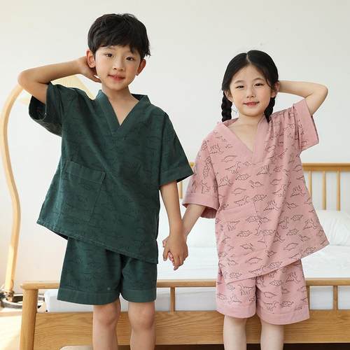 儿小童棉MGP居布磨女毛加厚浴服男童汗蒸服睡衣桑拿服孩家服