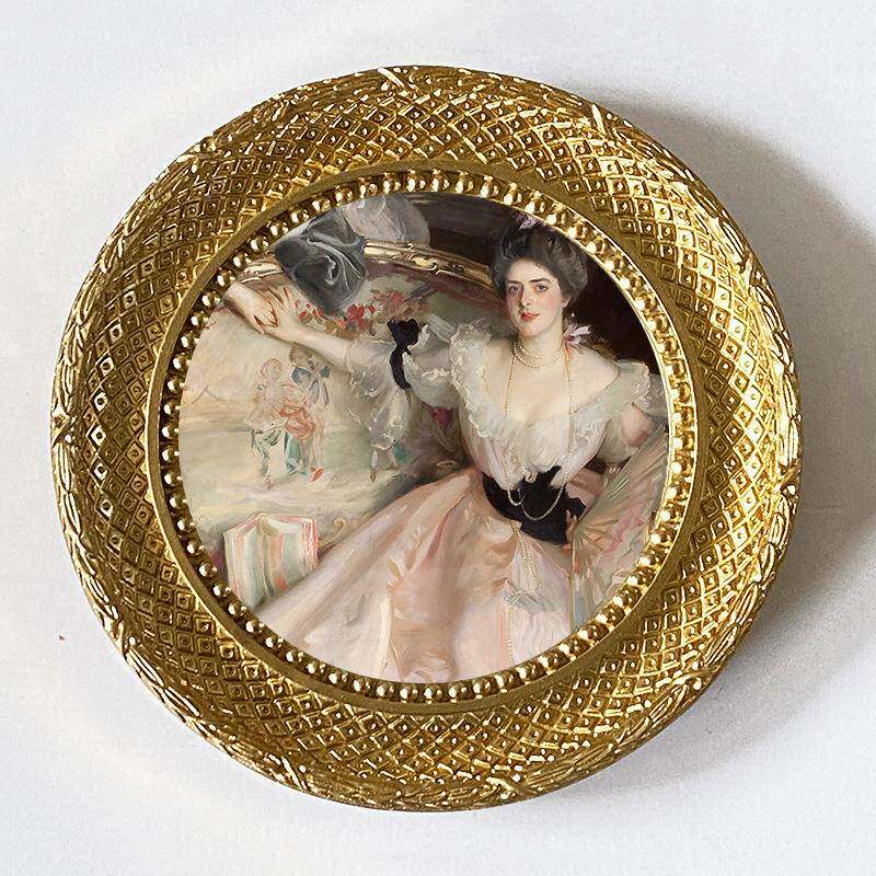 美式法雕脂花树脂相玄框金色创意式相框样板房关树OKK镜子摆台挂