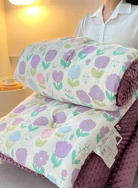 类秋冬保暖豆豆被宿冬季加厚绒被子舍ASSE单人棉被芯家用人双大豆