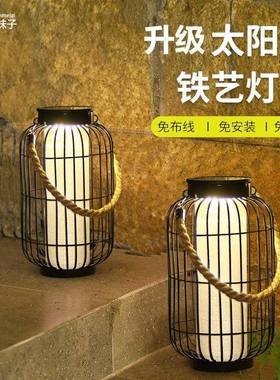 户外太阳能艺草坪墅灯FF23-01-免接线铁灯庭院笼花园装饰灯酒店别