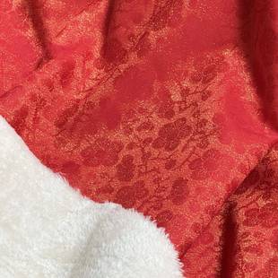 冬款式通金折枝HWF梅花纹+梅格多汉服旗袍新中织金缎三面提花复合