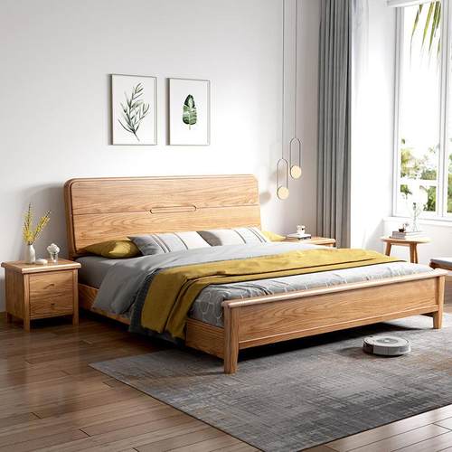 实木木1米8单床木蜡油原橡木纯床主卧2米2高GYX箱床床结构全实木